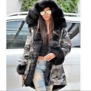 NEW Thicken Fur Hooded Parka Coat NEW